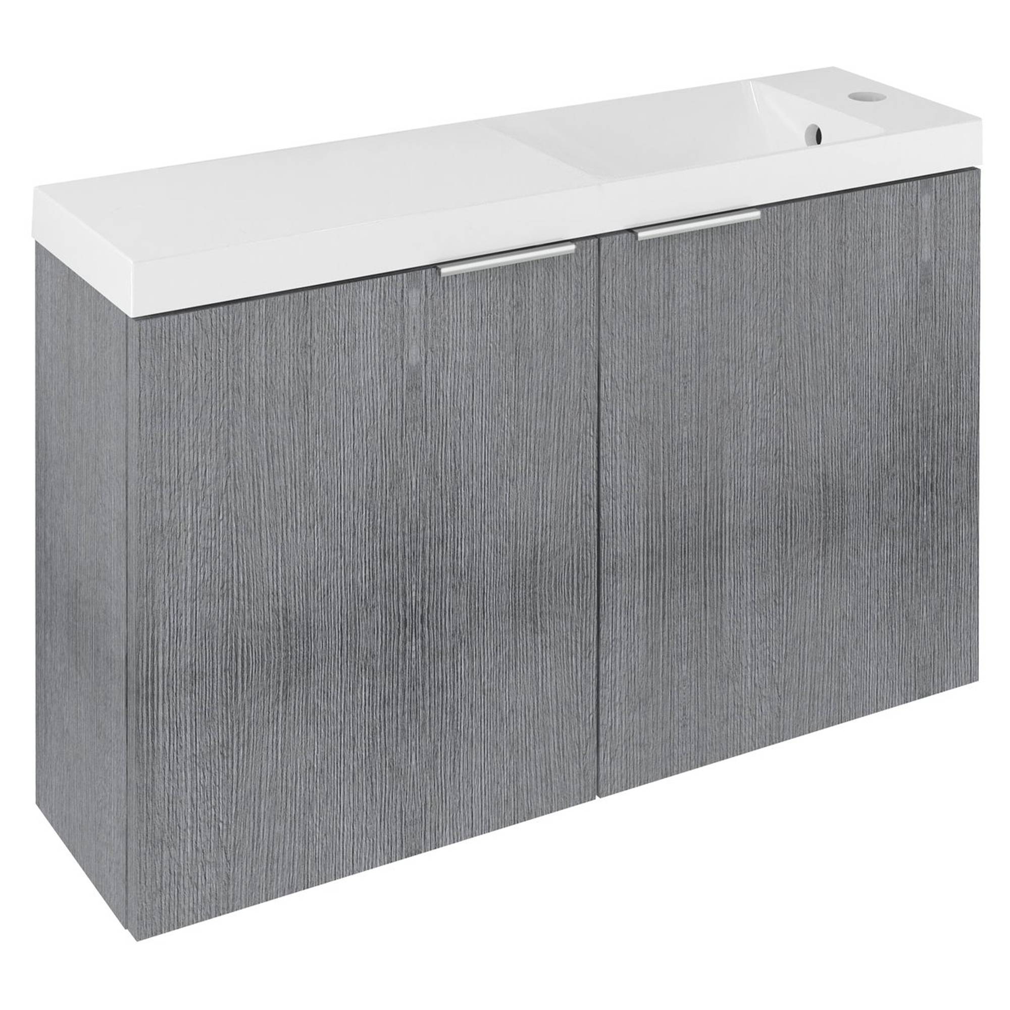 Badrumskommod Lunelle Silver Ek 80 cm med Handfat Vit