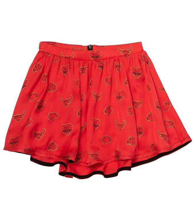 Kenzo Kjol - Exclusive Edition - Bright Red/Svart m. Kenzos D - Kenzo - 12 år (152) - Kjol