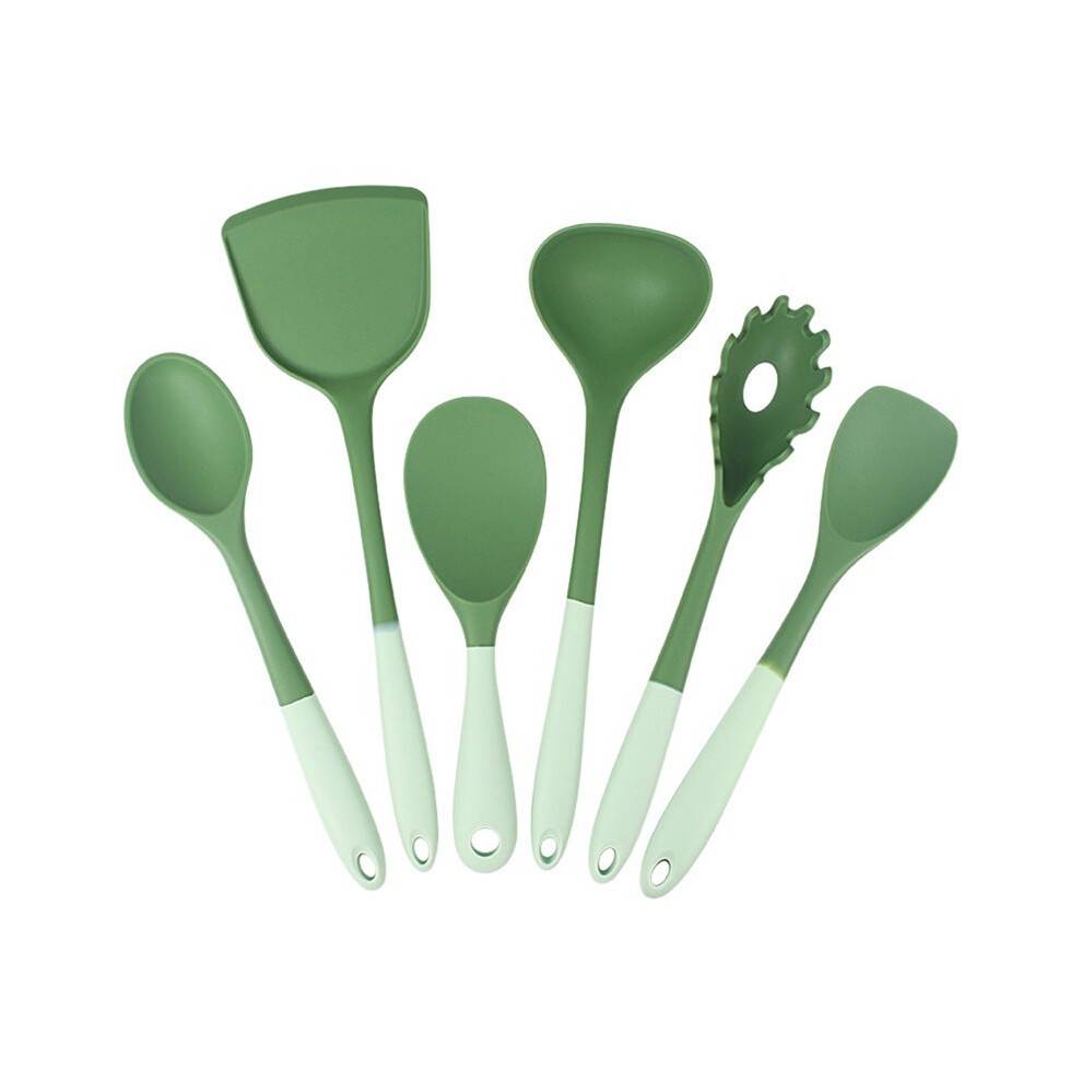 Two-Color Silicone Kitchen Utensil Set, Non-Stick Pan, Silicone Spatula, Soup Spoon, Powder Gripper