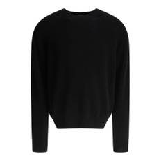 Tom Ford, Stickade tröjor & koftor, Herr, 2Xl, Kashmir, Svart Stickat Cashmere Crew Neck Aw25