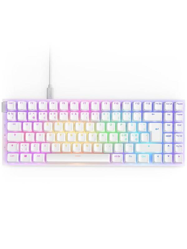 NZXT Function 2 MiniTKL - Optical Switch - Gaming Keyboard - Utan numpad - Nordisk - Vit