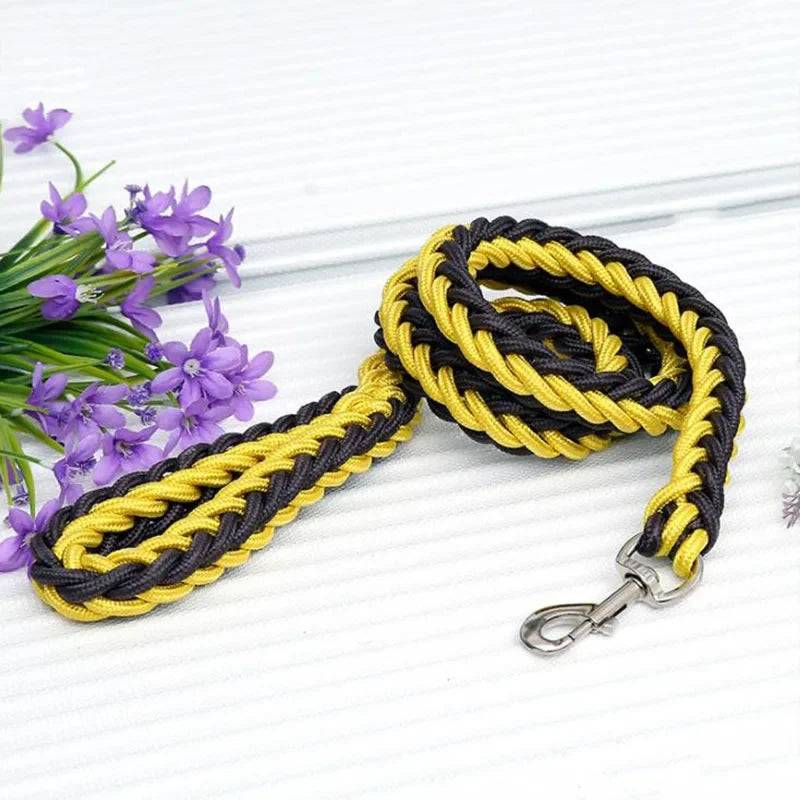 Heavy Duty Nylon Dog Leash & Collar Set - 130cm - Yellow Brown / Dia. 1.0cm (Dia. 1.0cm)