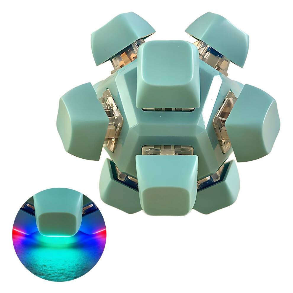 Tastatur Clicker Fidget 12RGB Lys Taster, Stress Lindring, Mini Nøglering, Tastatur Fidget Legetøj