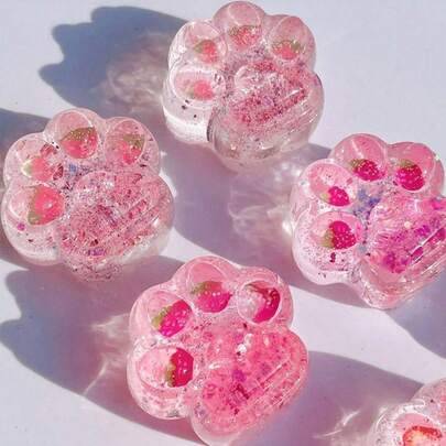 1 st/6 st genomskinlig glitter-squishy i kattasserie med fruktmotiv, mjuk taba-stressleksak att klämma, handklämbar stresslindrande leksak för barn, t - Multifärgad (Multi-size)