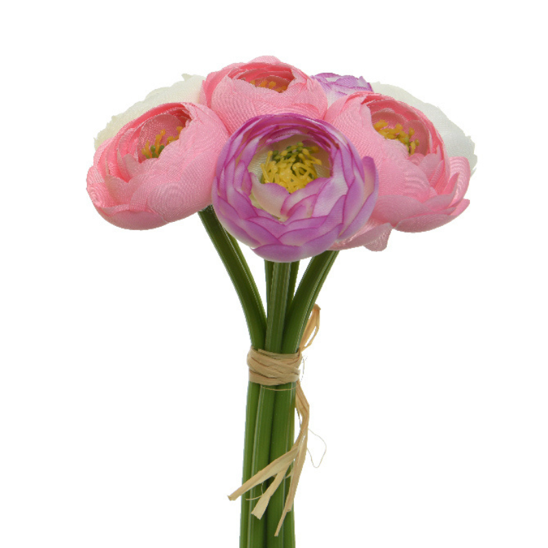 Kunstig ranunkel buket -  Rosa mix