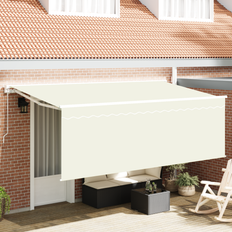 Utfällbar markis Kräm 400 x 200 cm tyg