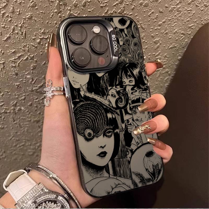 Junji Ito Dark Horror Manga Line Drawing Case for Samsung Galaxy S25 Edge S26 S24 S23 Ultra S22 S21 Plus FE A57 A37 A17 A07 4G