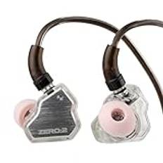 Linsoul 7 Hz x Crinacle Zero: 2 i öronskärm, uppdaterad 10 mm dynamisk drivrutin IEM, trådbundna öronsnäckor, spelöronsnäckor, OFC IEM-kabel med mikrofon för musiker (med mikrofon, silver)