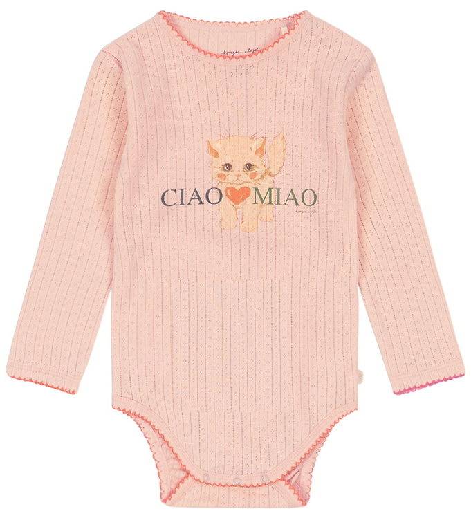 Konges Sløjd Body l/ä - Hålmönster - Minnie - Pale Blush - Konges Sløjd - 3 år (98) - Body L/Ä