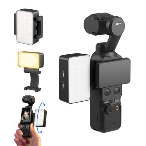 SMALLRIG Mini LED Video Light for DJI Osmo Pocket 4P/4/3 Accessories | Cold/Warm Light 2700K-6500K, 650mAh Battery, 360° Adjustment, for Selfie Vlog Recording, Content Creators - 5733