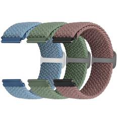 20mm Geflochtenes Nylon Sport Armband Kompatibel mit Samsung Galaxy Watch 7/FE/6/5/4 40mm 44mm/6 4 Classic 43mm 47mm 42mm 46mm/Galaxy Watch 5 Pro/Garmin Vivoactive 5/Venu/Venu 2 Plus für Damen Herren
