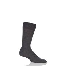 Mens 1 Pair Pantherella Camden Merino Wool Plain Socks Dark Grey Mix 7.5-9.5 Mens