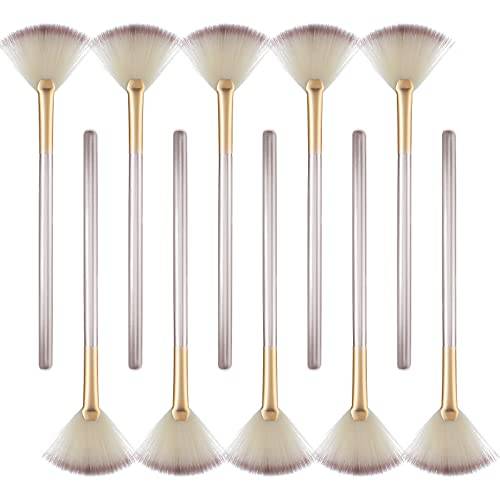 Prasacco 10 st fläktpenslar, sminkpenslar, penslar för fläktmask, applikatorpensel för ansiktsmask för peeling, mask, smink, för kvinnor, flickor, kosmetologer