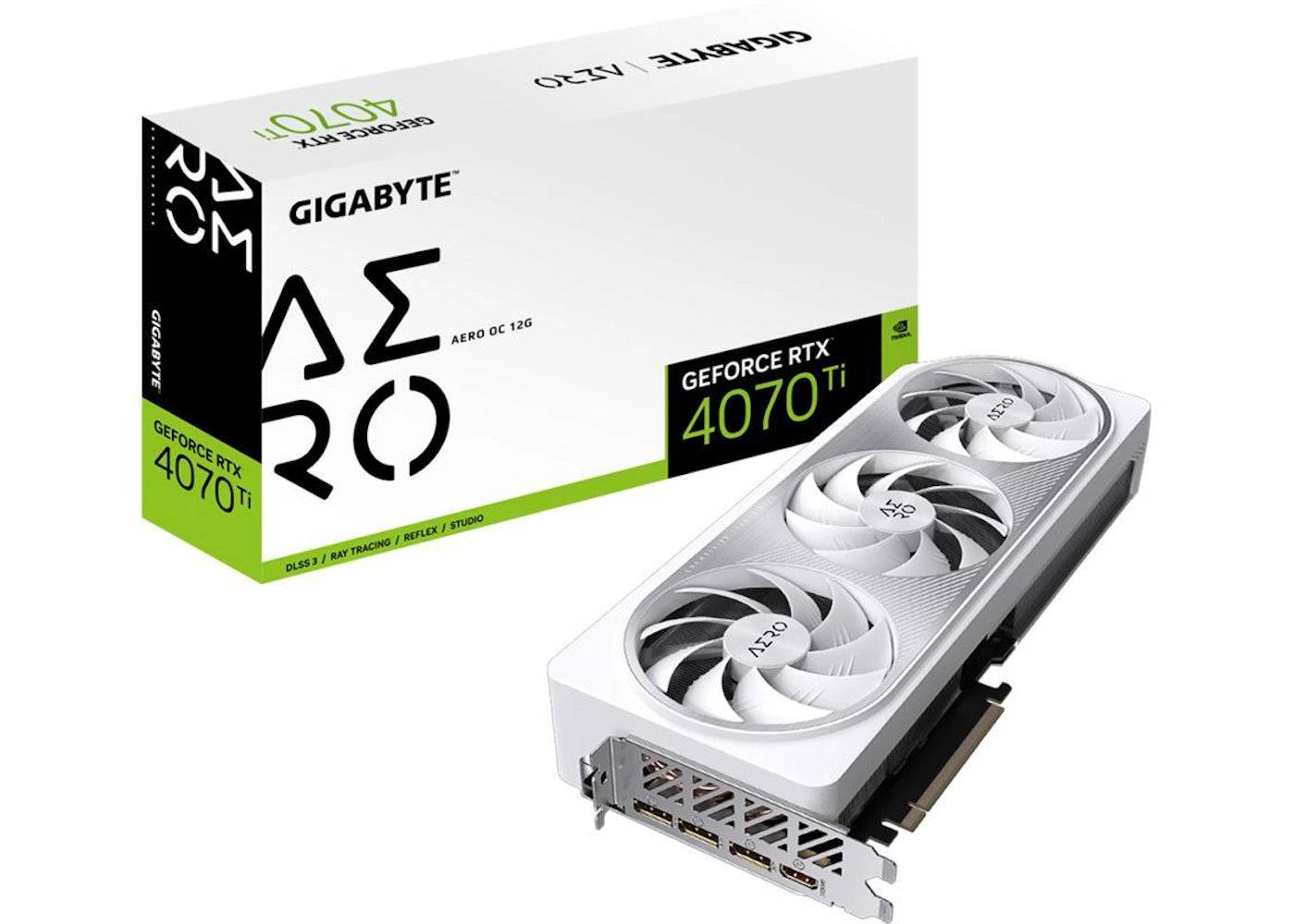 NVIDIA GIGABYTE GeForce RTX 4070 Ti AERO 12G OC Graphics Card GV-N407TAERO OC-12GD - One Size (One Size)