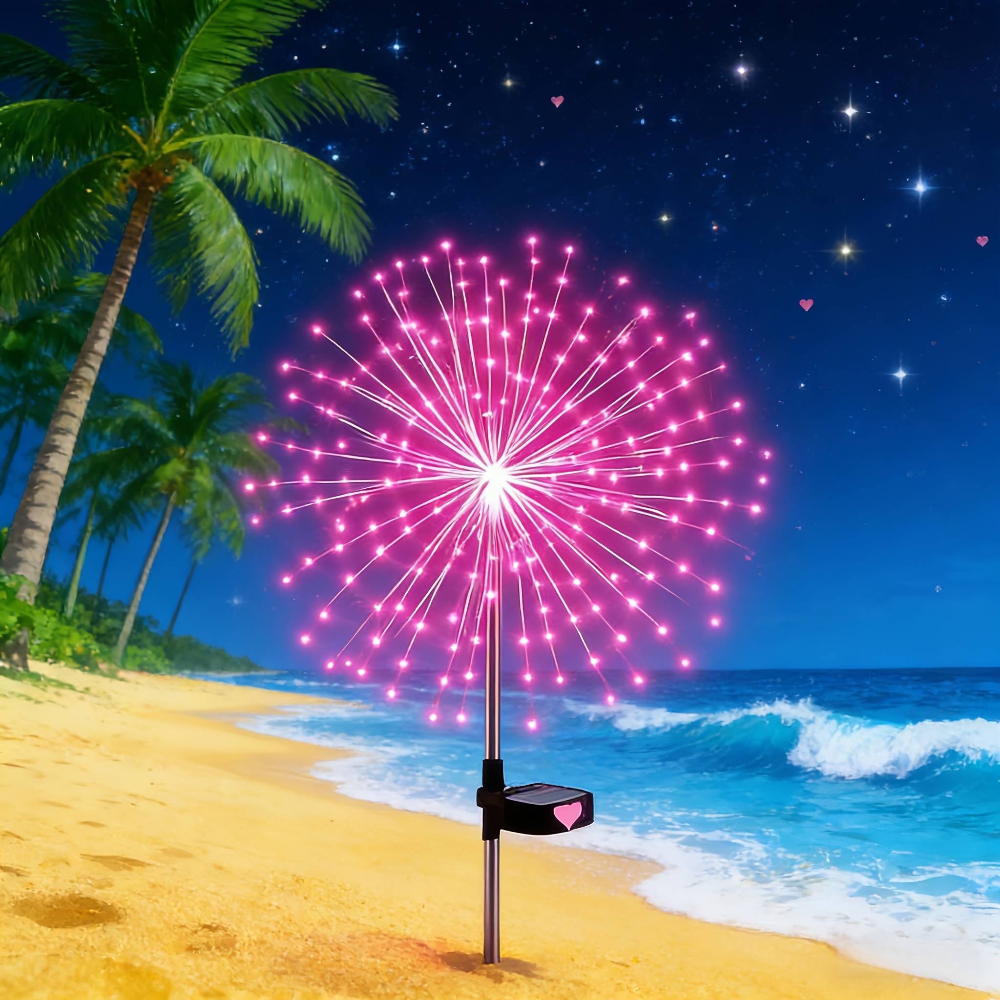 Solar Fireworks Lights Outdoor, Fairy String Lights For Valentine's Day Garden Party Wedding Birthday Gifts For Her