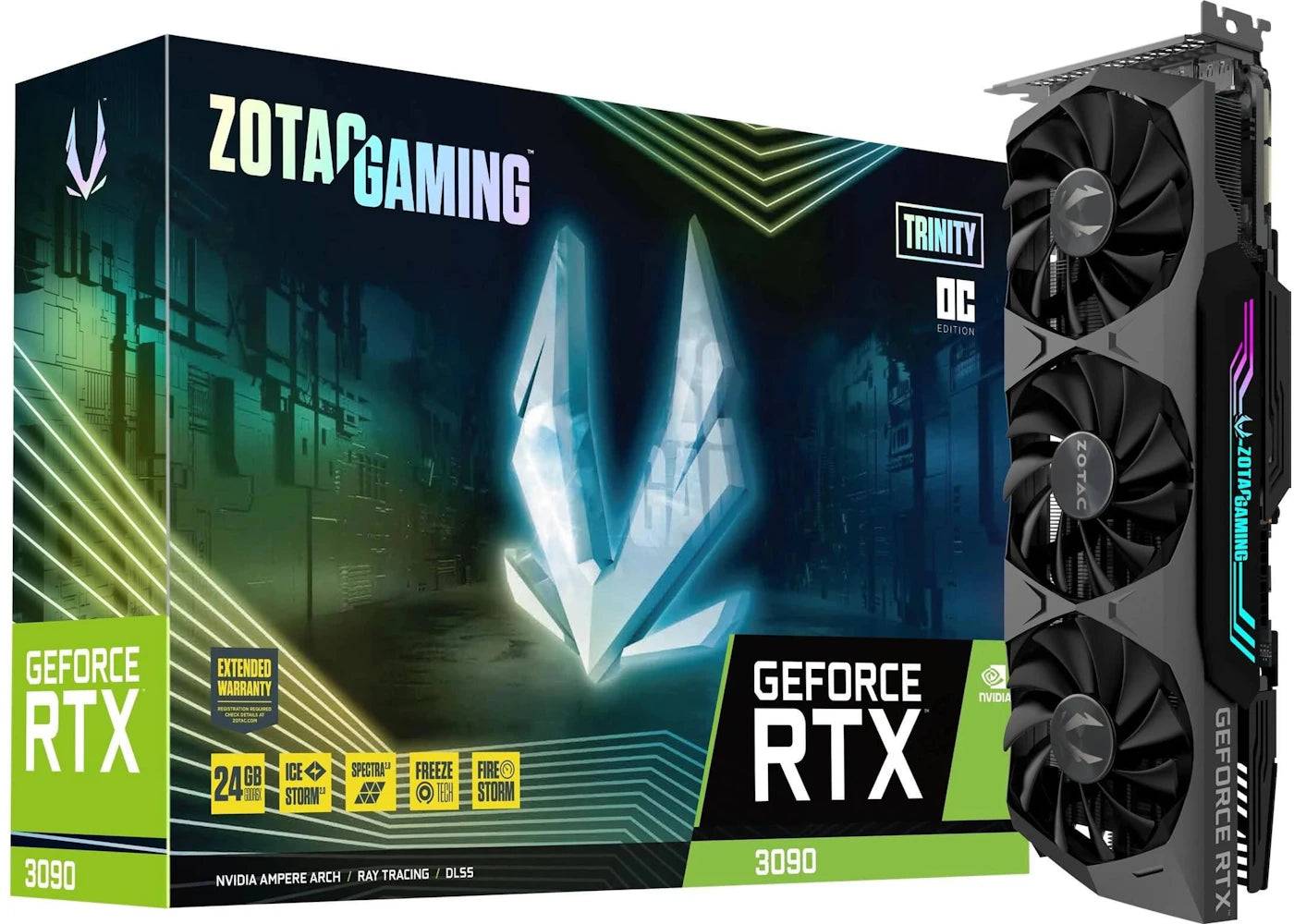 NVIDIA ZOTAC Trinity GeForce RTX 3090 Gaming Graphics Card (ZT-A30900D-10P) - One Size (One Size)