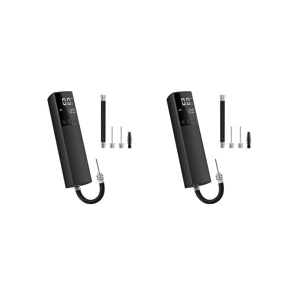 2X Elektrisk Kulpump,  Luftpump Portabel Snabb Bolluppblåsning med Exakt Tryckmätare och Digital LCD-Skärm
