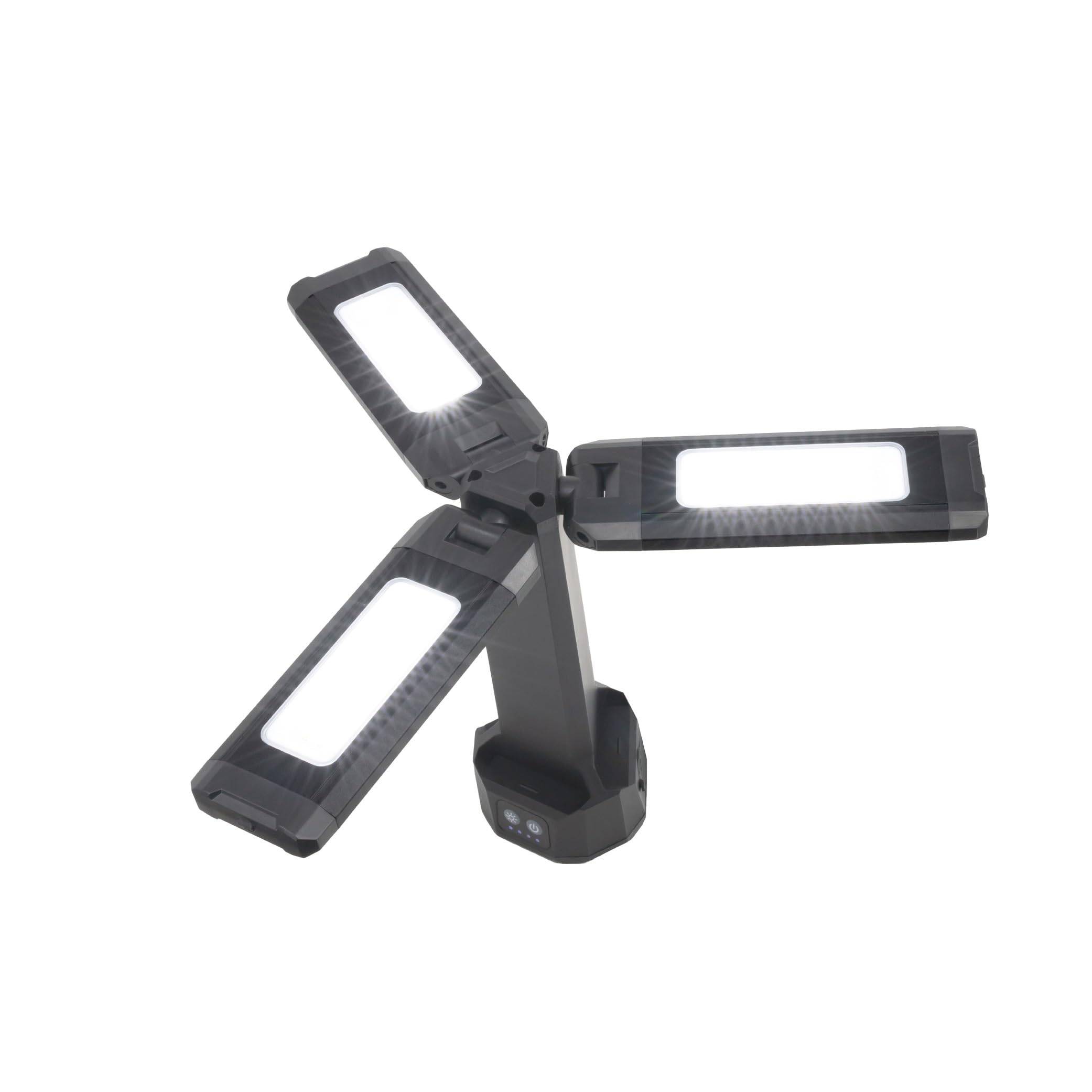Musashi Rechargeable Work Light Work Light with Magnetic Waterproof Can Be Used Indoors and Tripod Mounting RWL-300 3-Light Floodlight, Hook, Type,