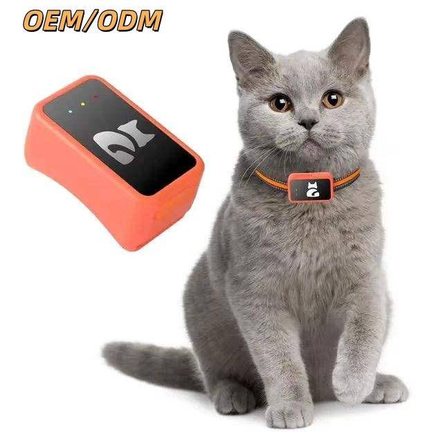OEM/ODM Husdjurs-GPS-spårare IP67 Vattentät 2G SIM LCD-skärm Realtidsplats App Fjärrspårning Hund Anti-förlust Smart Halsband orange