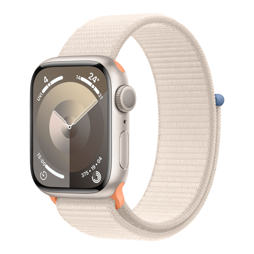 Apple Watch Series 9 (2023) GPS+Cellular - Aluminium/Sport Loop 45 mm / Utmärkt skick / Silver