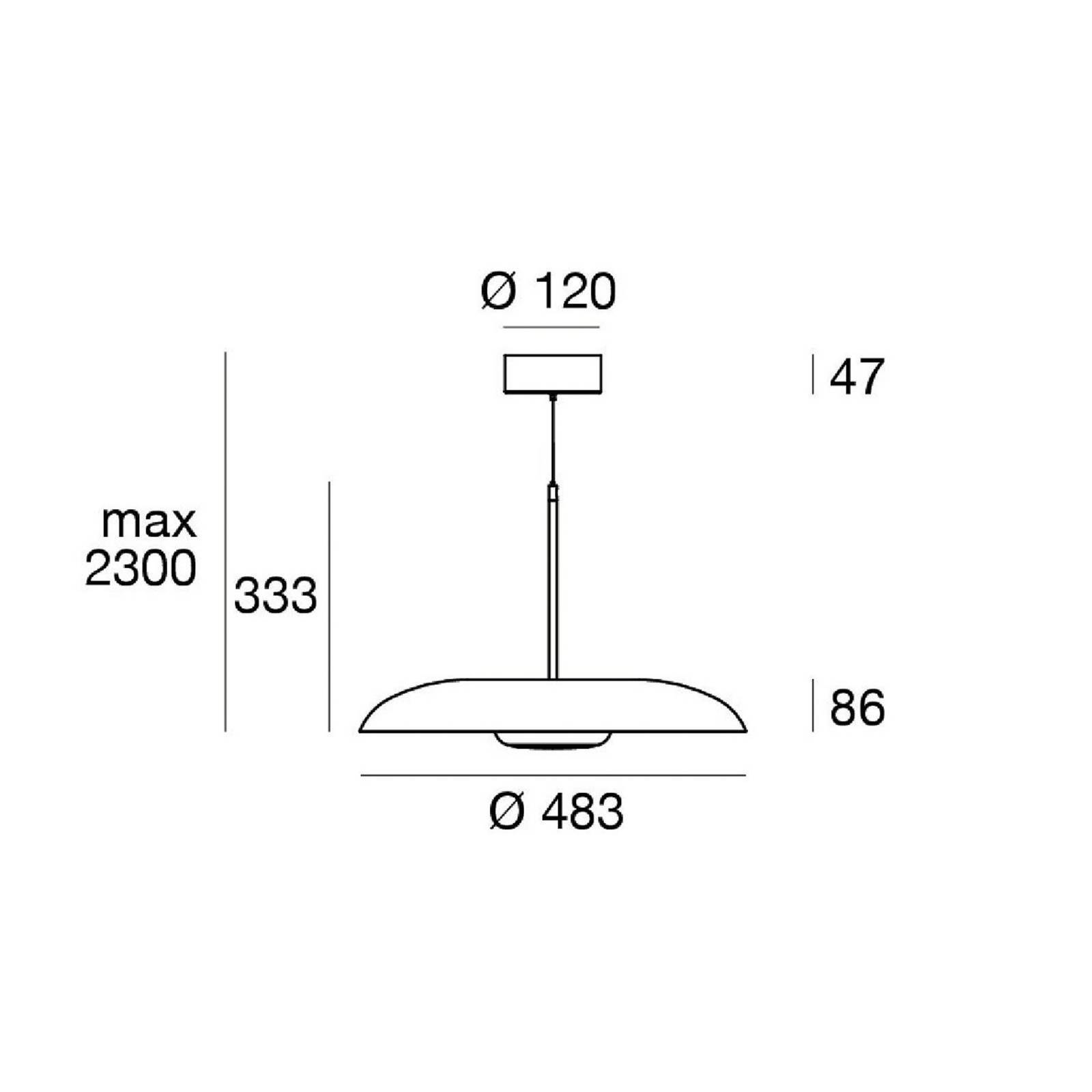 Linea Light Pendellampa Basin_P, dimbar, Svart, Vardagsrum / matsal, Aluminium / grå / zink, Modern