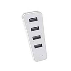 4 portar USB-hubb för PS5 pro och för ps5 Slim konsol, USB-hub expansion hub laddare splitter adapter med 4 USB 2.0-port lämplig för PS5 pro och för ps5 Slim konsol (vit)