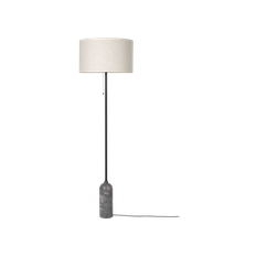 Gravity Floor Lamp (Base: Grey Marble, Shade: Canvas shade)