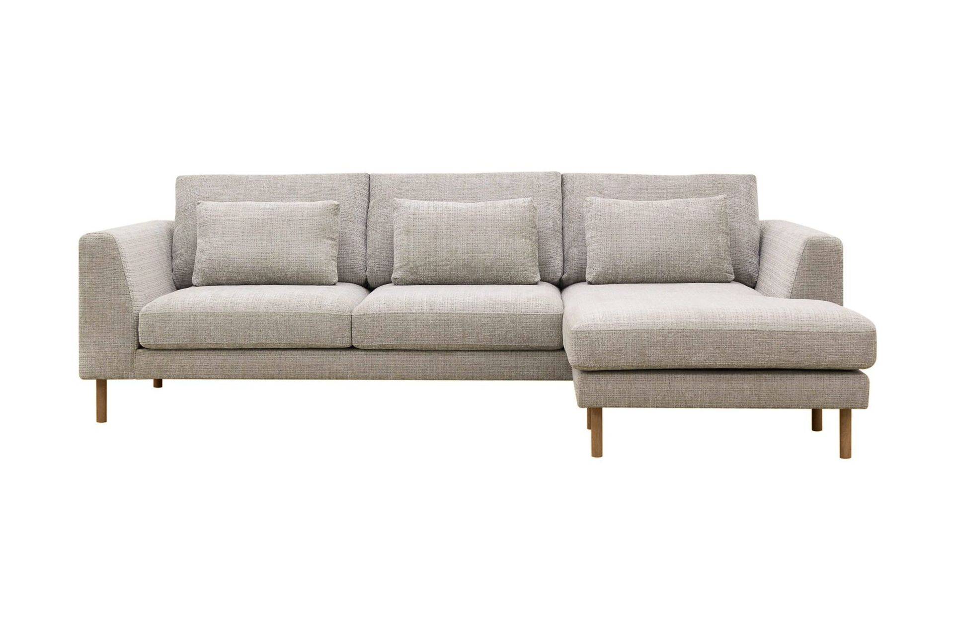 Florenz 3-sits Högervänd L-formad Divansoffa i Chenille - Grå / Beige & schäslongsoffa Grå,Beige Scandi Days