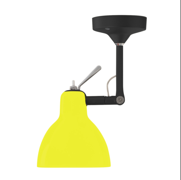 Luxy H0 væg/-loftlampe fra Rotaliana - Mat sort / Gul