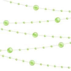 Metallic Limegrøn Perleguirlande 6,5 m – Perfekt til festlige anledninger
