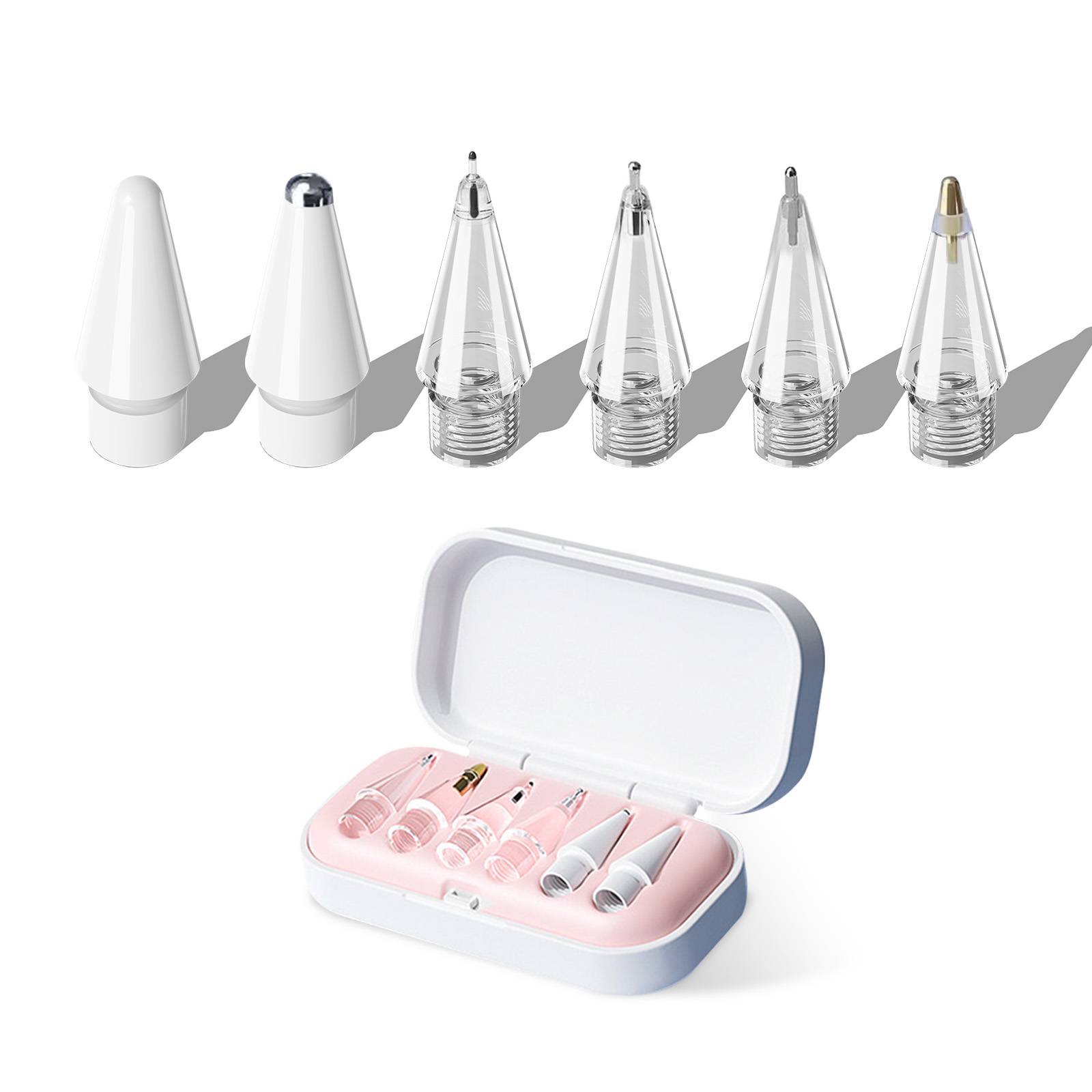 6/4 in 1Replacement Pencil Tips For Apple Pencil Pro/2nd Gen/1st Gen/USB-C, Upgraded iPad Pen Tips With Storage Case