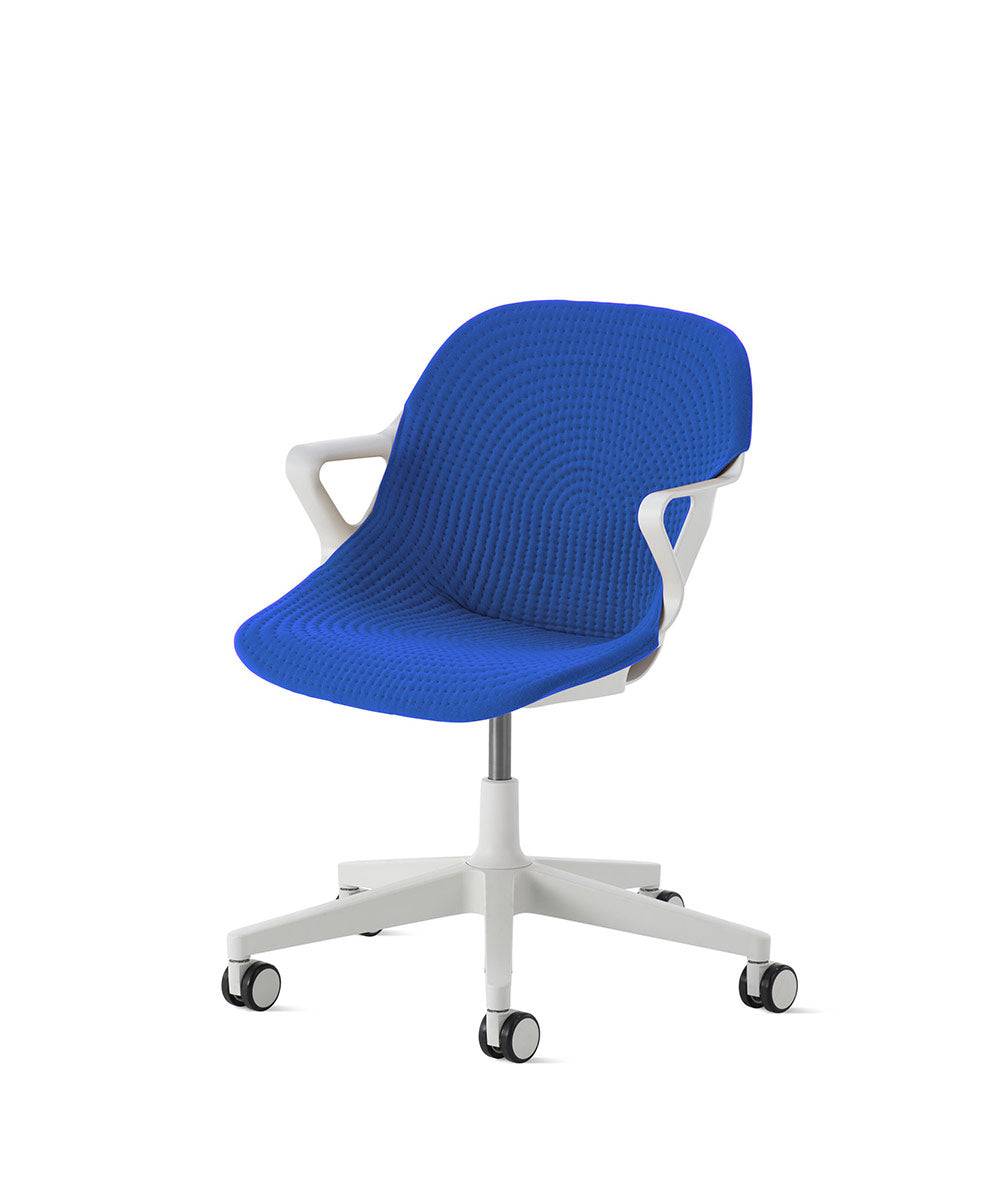 Zeph-stoel vaste armleuningenAlpine in Unibody/Bluebell by Herman Miller