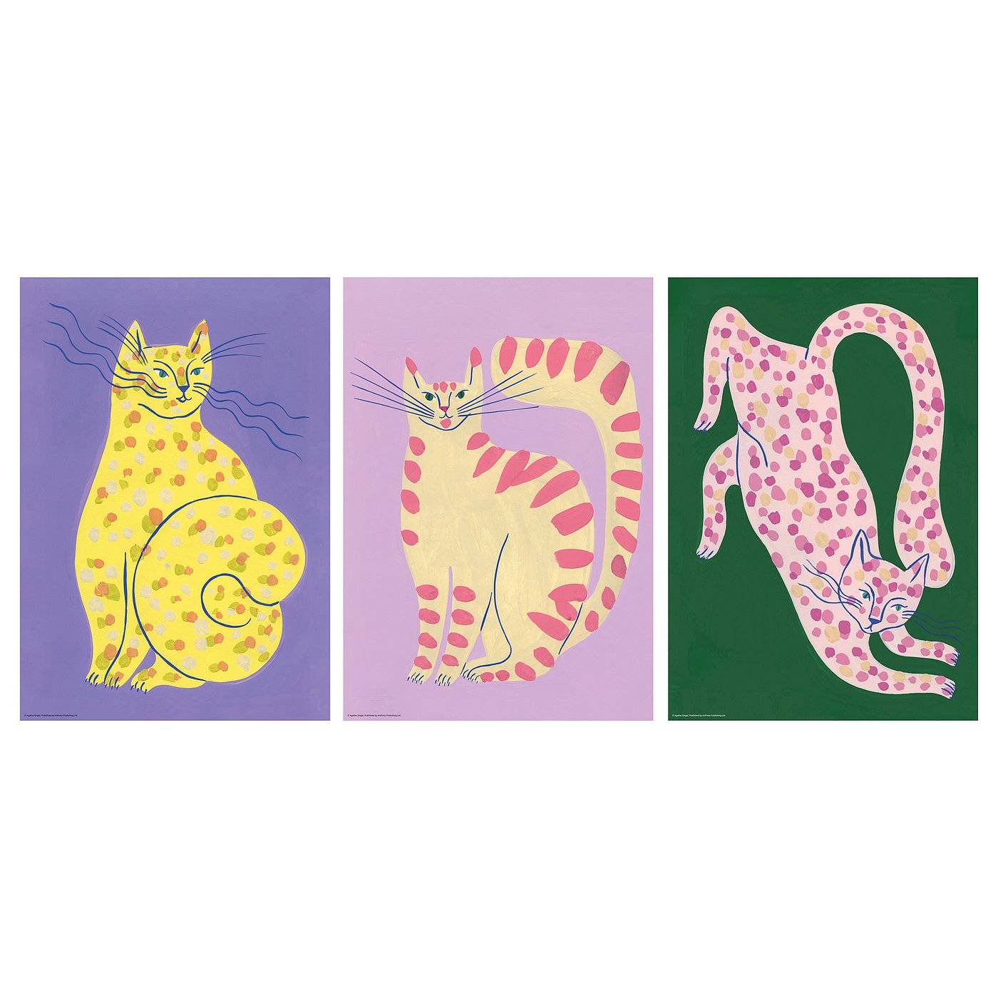 BILD bild, färgglada katter, 21x30 cm