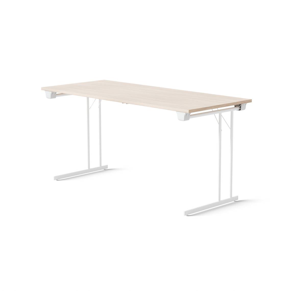 Klapbord Kongress Style, Størrelse 140 x 60 cm, Bordplade Urban Oak, Stativ Hvid