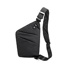 ABNMJKI Axelväska 1pc Men Ultra Thin Small Chest Bag Cross Body Bags Male One Shoulder Sling Bag For Travel Bag (Color : Schwarz)