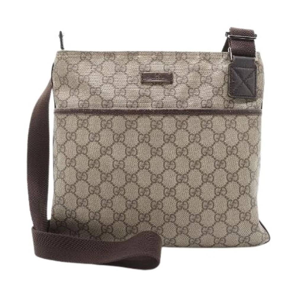 Gucci Vintage Pre-owned GG Supreme Coated Canvas Messenger Bag - Vintage - Dame - Brun - ONE SIZE - Uld