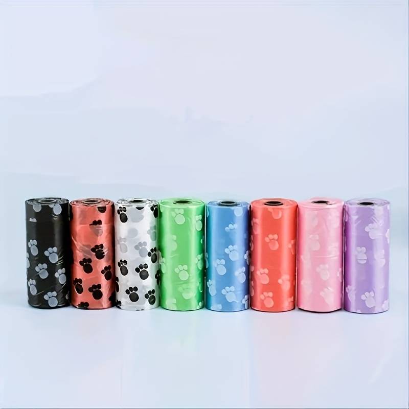 TEMU 8 Rolls Pet Poop Bags For Dog & Cat, Dog Poop Bag For Outdoor Walking, Pet Supplies