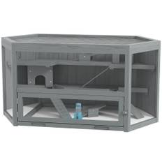 Hamsterbur, 3 niveauer, aftagelig bakke, træ/metal, 115x60x55 cm