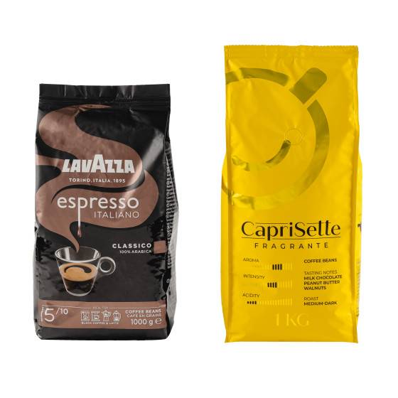 Coffee beans set Lavazza Espresso Italiano Classico + Caprisette Fragrante, 2 kg