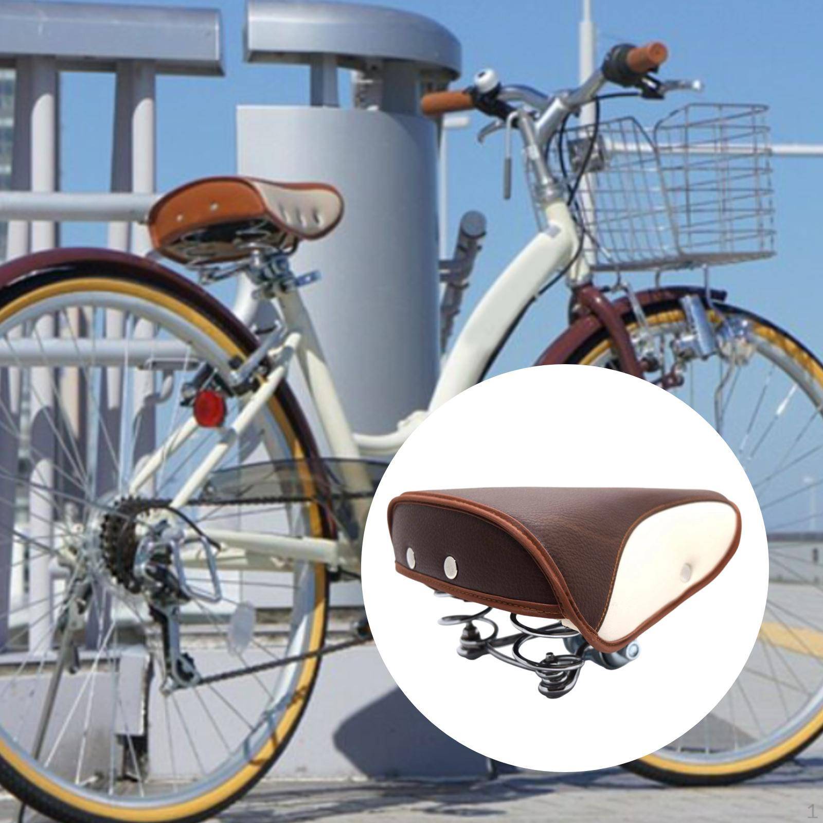 Vintage Cykelsadel Ergonomi Bred Kudde Universalsäte Bekväm för Elcyklar svart