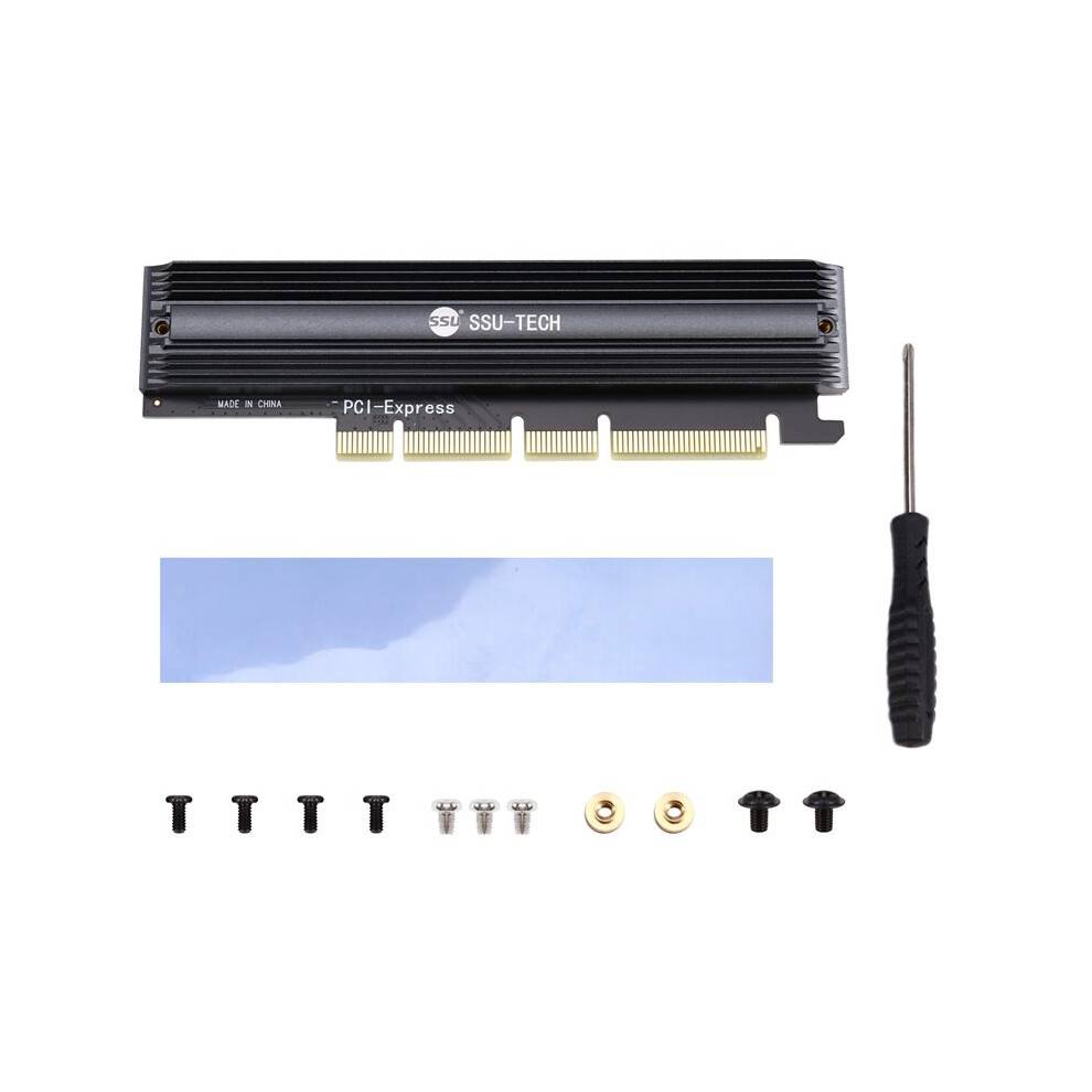 SSU PCIe 4.0 to M.2 NVME Adapter Card M.2 NVME to PCI-E X4 Expansion Card High-Speed 64Gbps with Heatsink for Desktop PC