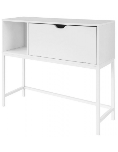 Konsolbord i metal og møbelplade H80 x B92 x D30 cm - Hvid