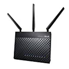 Asus DSL-AC68U modem router (Ai Mesh WLAN System, EU och DE-version Annex A B J, WiFi 5 AC1900 MIMO, 4x Gigabit LAN, AiProtection, Dual-Core CPU, multifunktion USB 3.0)