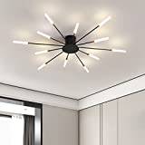 Bellastein Modern Dimmable LED Takljus 42 Kreativa Fyrverkerier Taklampor 3000-6000K Med Fjärrkontroll Krona Sovrum Vardagsrum Matsal Hängelus (Svart, 12 lamphuvuden)