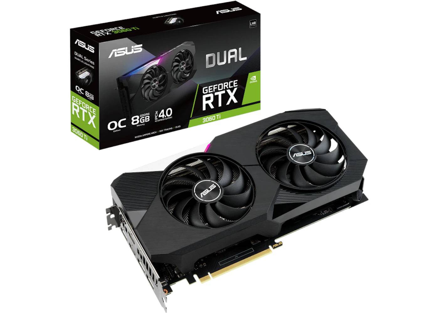 NVIDIA ASUS Dual GeForce RTX 3060 Ti V2 OC 8GB LHR Graphics Card (DUAL-RTX3060TI-O8G-V2) - One Size (One Size)