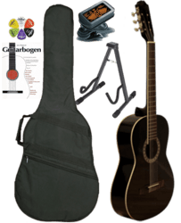 Santoni C-777BK / MSA VENSTREHÅNDS pakketilbud - Akustisk guitar