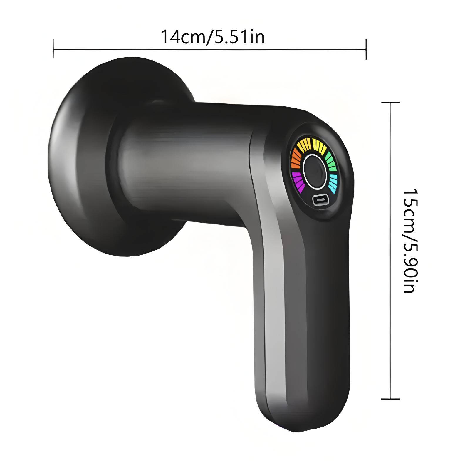 Upgraded Full Body Anti-Cellulite Massager 5 Heads Portable - Fat Burning Fascia Gun for Neck/Waist/Shoulder svart