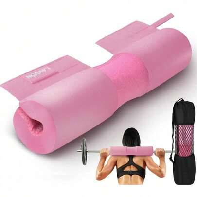 1 st skivstångsvadder, squatpad, stötdämpande skivstångsvadder i skum, nack- och axelskydd för tyngdlyftning och squats, fitness-höftlyfts- och hip th - Multifärgad (rosa,svart)