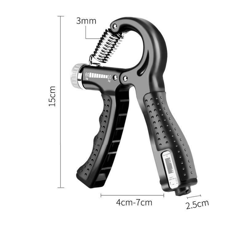 Justerbar Räknebar Gripper Professionell träning Handstyrka Handledsstyrka Armstyrka Fingerstyrka Hemträningsutrustning 1PC svart