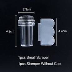Nail stamper+skrapa gelé silikonhuvud nail art stamper för fransk stämpelplatta stencil gör-det-själv manikyrverktyg ppnd 251-1